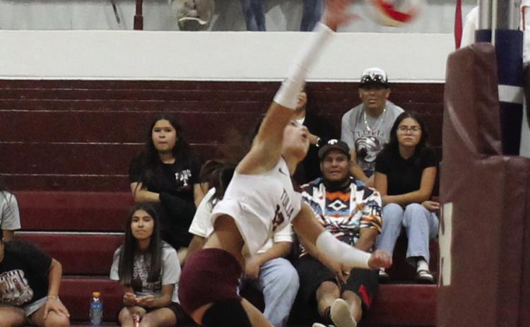 Kloe Chasco gets the hit at the net