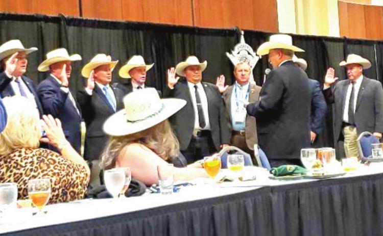 (Photo left) Sheriff Sal Rivera was sworn in at the SAT Board at the Sheriff’s Association of Texas training conference. He serves as the vice-chairman on the membership committee.