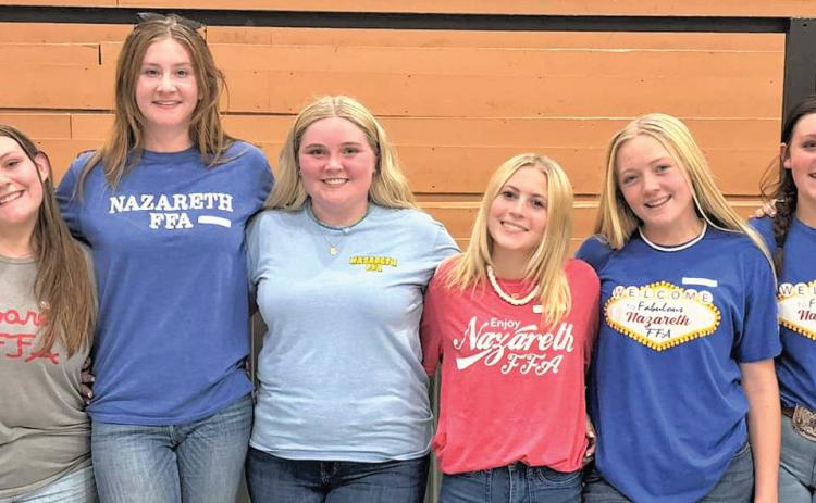 Nazareth FFA members attended the Plainview District meeting along with more than 130 other district members. They had the opportunity to attend leadership workshops, FFA knowledge and teamwork. The evening rounded off with burgers and a short dance.