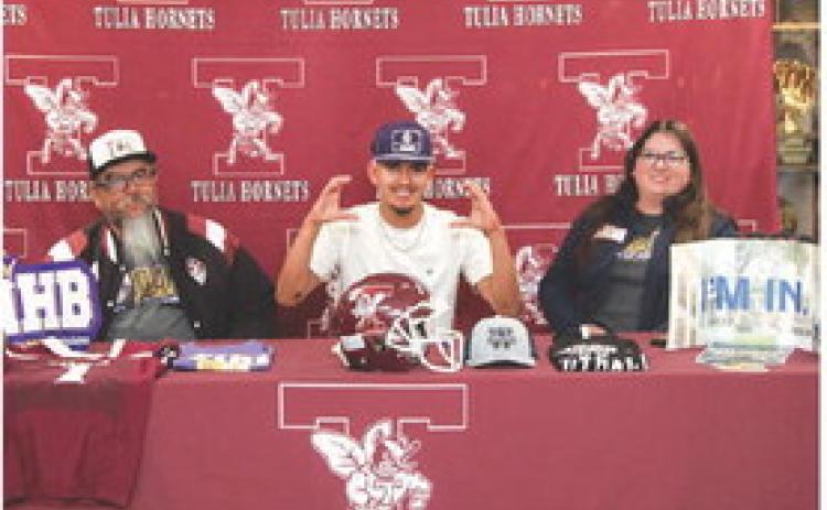 Logan Becerra made his decision to play football for the University of Mary Hardin-Baylor at a signing ceremony at Tulia High School. He had also received an offer from Wayland Baptist University.