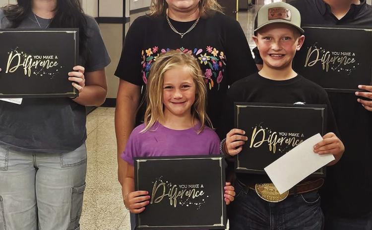 Kress Students of the Month for October - Dixie Wilson, Junior Galvan, Holden Dunn, and Kenadi Finck