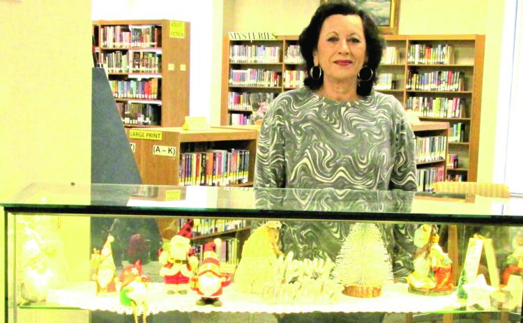 Displayer of the Month is Estella Salinas exhibiting Christmas items.