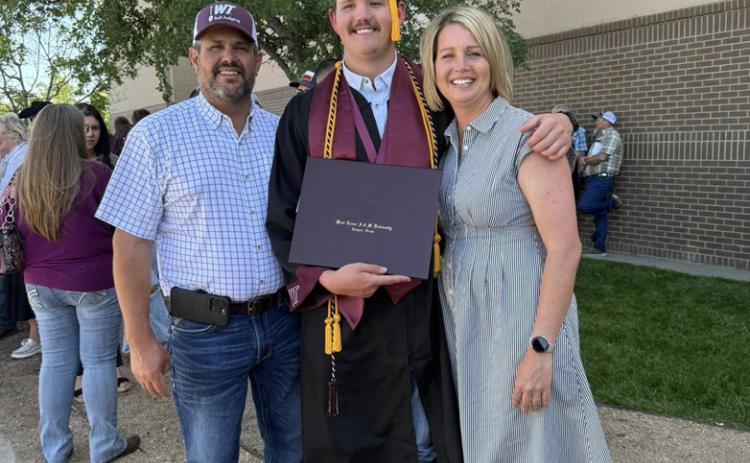 Dayson Schacher, past graduate of Nazareth, recently graduated from West Texas State University. Schacher had a success at WTAMU as a part of their soil judging team, earning the WT.AG Award for Outstanding Senior, Plant, Soil and Science 2025.