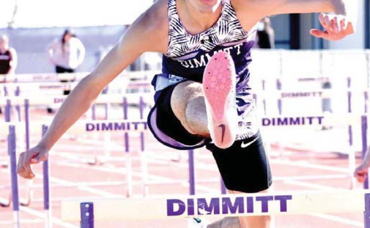 DHS trackster CJ Willey placed first in the 110-meter hurdles, second in 300-meter hurdles, and first in high jump and long jump.
