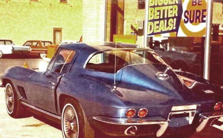 Leta Dennis helped located photos of a Chevy Corvette delivered to Dimmitt Motor Co in early 1967 and sold to Robert McLean. Years later, it would end up in Pennsylvania and restored by Duane Gomish (pictured on right).