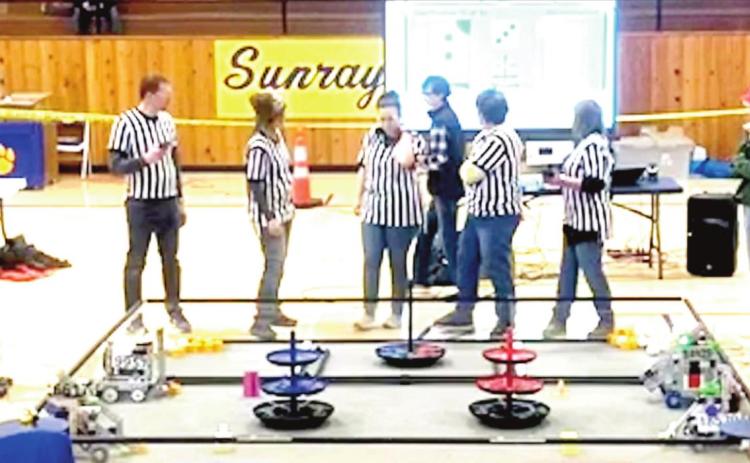 Nazareth Robotics competed at Sunray High School in the second meet of the FIRST North League robotics competition. Team 16617 and 18570 played on opposite sides of the field in match 25 of the meet.