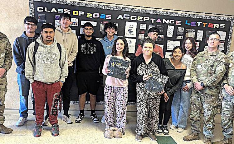 U.S. Army recruiters visited Dimmitt High School to provide seniors with information about the Army military branch. Recruiters often visit high schools and explain the many programs the military has to offer that also involve college credits, paid tuition, and technical training as well as lifelong career opportunities.