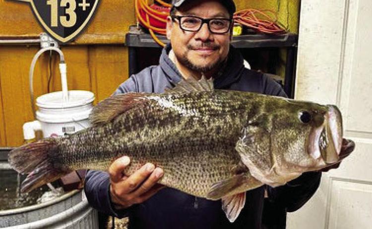 LIGHTNING STRIKES THRICE--Ross Gomez of Post landed 14.74-pound ShareLunker 685 January 22 — the exact same Legacy Class fish he had caught on two previous occasions. Gomez brought her in the first time as Share-Lunker 641 in 2023, then ShareLunker 674 in 2025 and now ShareLunker 685. He caught the bass in the same general location each time on Lake Alan Henry at Justiceburg.