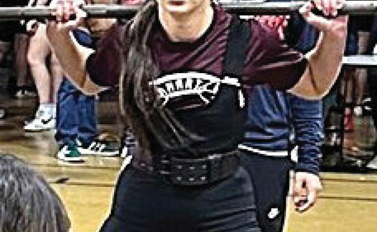 HHS Adamari Morales, weight class 132, second place, Plainview Invitational Powerlifting meet.
