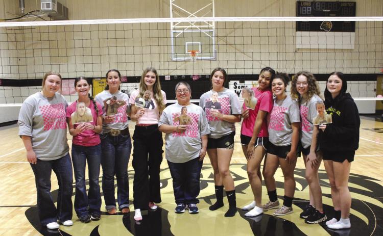 Kelton’s volleyball team honored breast cancer survivor, Maria Garza at the Pink Out game, last week. Her fight is our fight, and we can’t wait until we get to see her everyday at school again! (Courtesy Photo)