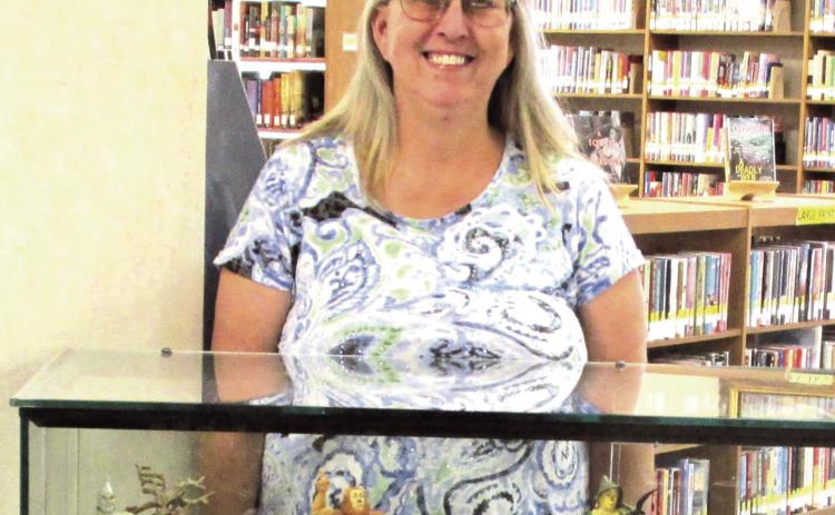 Tiffany Davis is Displayer for the month of November at Rhoads Memorial Library. She is exhibiting part of her collection of Wizard of Oz figures and memorabilia.