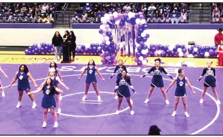 The Dimmitt cheerleader pumped up the players, parents and fans at the Homecoming Pep Rally.