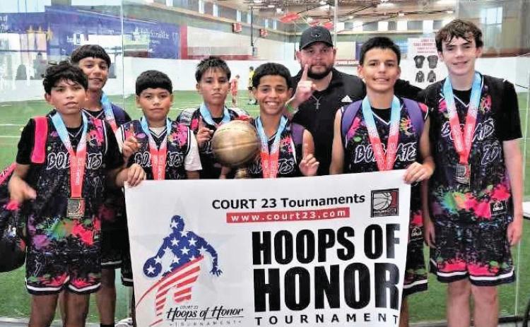 The 6th Grade Bobcats traveled to Plano and competed in the Court of 23 Hoops of Honor on July 12-13. The team won the championship title for the division. (Dimmitt Sports Media)