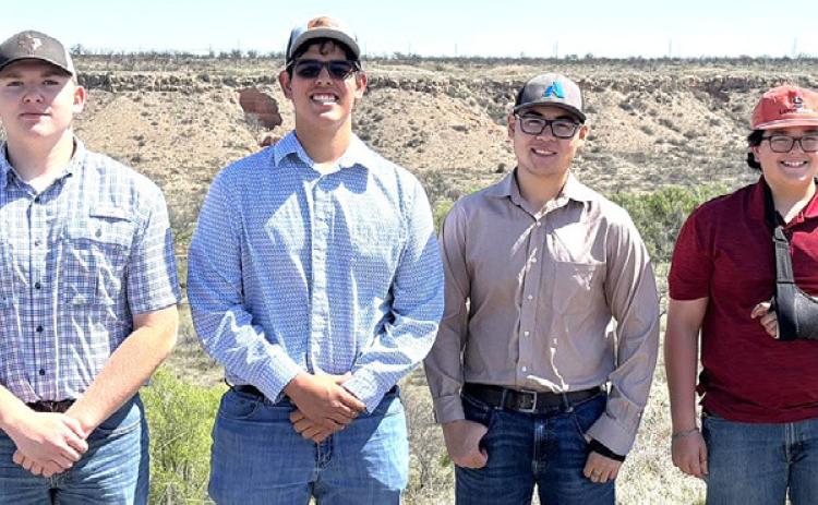 The Nazareth FFA Wildlife team placed 2nd in district and 7th in Area. Team members include Collin Kimball, Jesse Acker, Aiden Chea (8th overall) and Remi Meador.