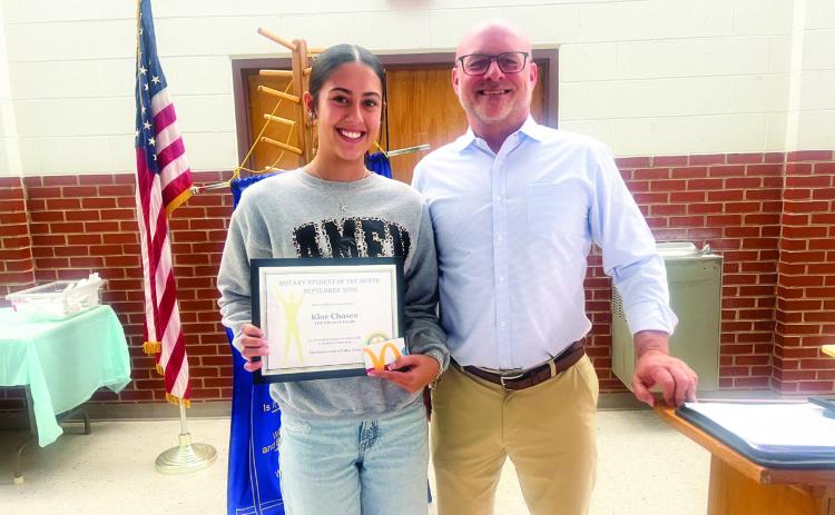 Kloe Chasco was selected as the Rotary Club Student of the Month