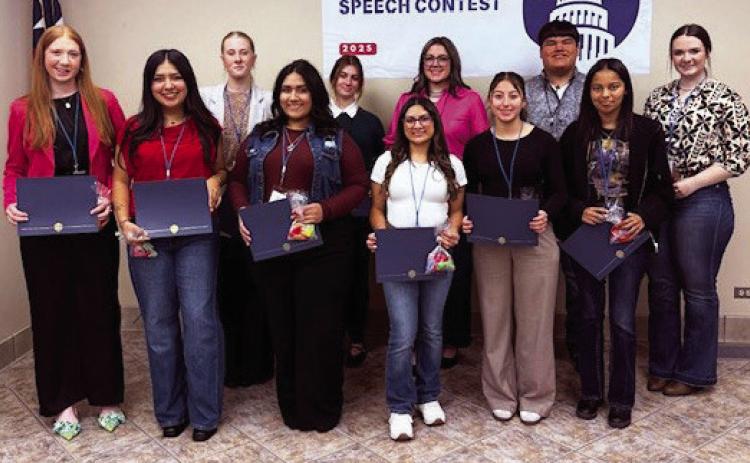 Eleven contestants entered the Swisher Electric speech contest this year