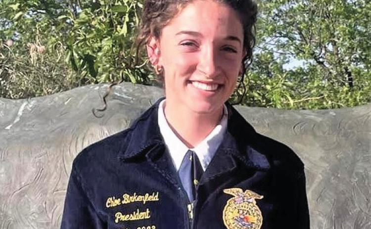 This past Thursday, Nazareth graduate and FFA chapter memberChloe Birkenfeld won the $20,000 Texas FFA scholarship sponsored by Houston Livestock Show and Rodeo. There were 150 finalists competing for scholarships.