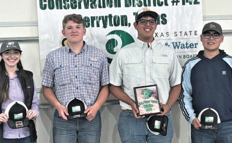 The Nazareth FFA Homesite team competed at the Ochiltree County SWCD contest and placed second overall. Individually, Harrison Meador was second overall, Oliver Meador, sixth, and Remi Meador, 10th. The Wildlife team placed third overall with Aiden Chea placing seventh, Collin Kimball placing 13th, and Jesse Acker placing 14th.
