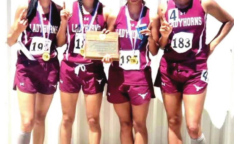 The Hart Ladyhorns relay team of Paizlie Reyna-Mata, Mia Minjarez, Elycia Gonzales and Toree Jo Evans are headed to the state track meet in the 4x100 and 4x200 meter relays in Austin. In addition to their wins, they also broke school records in both relays.