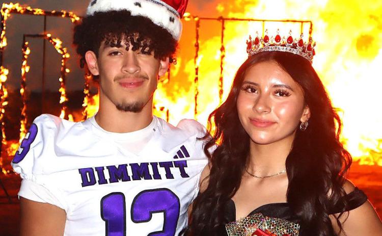 DHS Flame King Kaden Carpio and Queen Idalis Ortega, both juniors, pushed the Bobcats spirit at the Homecoming bonfire.