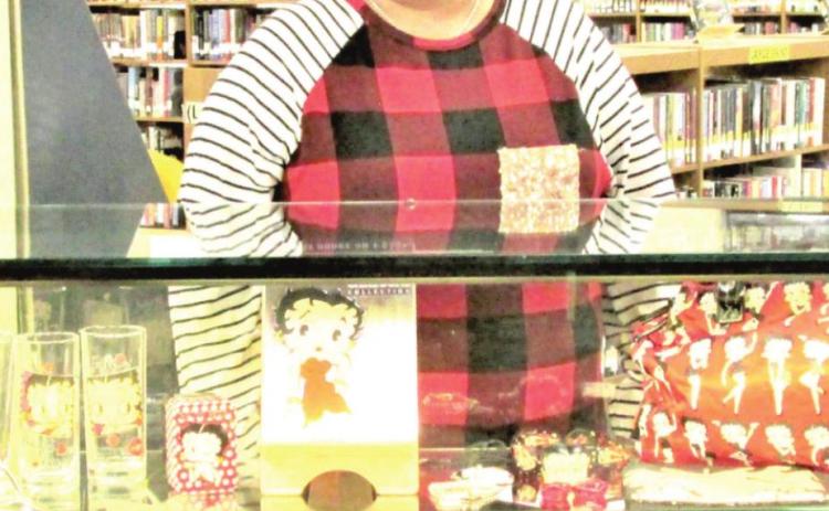 Teresa (Terrie) Fuentes is sharing part of her Betty Boop collection at Rhoads Memorial Library as the February Display for the Month.